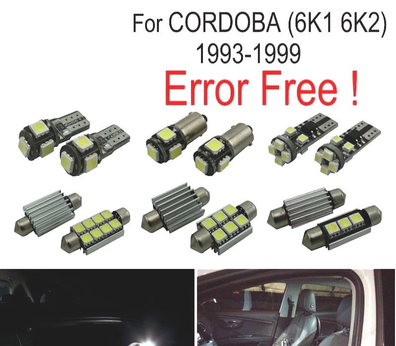 KIT COMPLETO 7 LAMPADAS LED INTERIOR SEAT CORDOBA 6K1 6K2 93-99