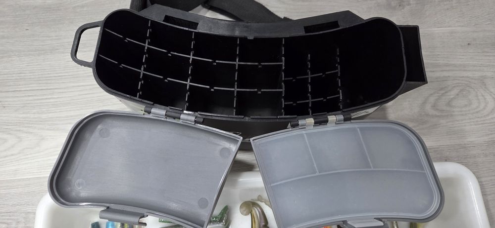 Conjunto mala e vinis para spinning.