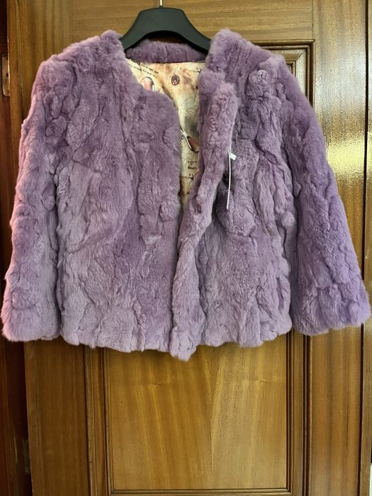 Casaco de coelho Lilas ( Novo com etiqueta de compra)