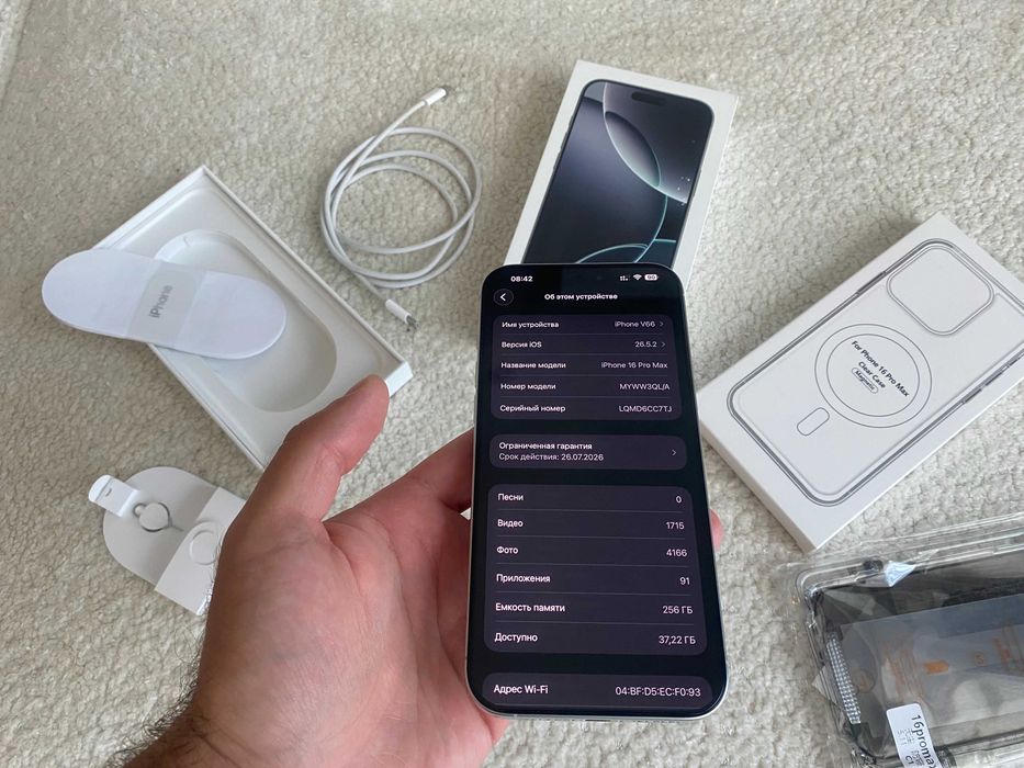 iPhone 16 Pro Max 256GB White Titanium SIM + eSIM 92 АКБ Состояние 5+