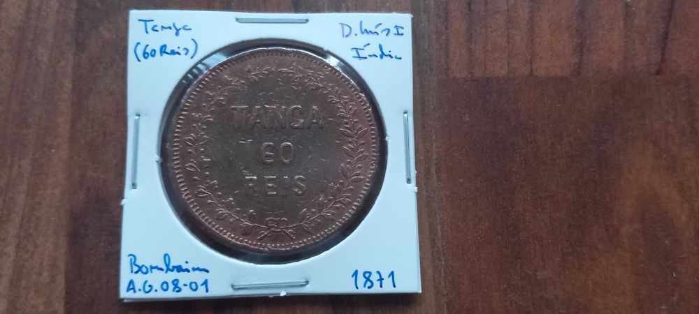 Moeda Tanga 1871 D. Luís  - Índia