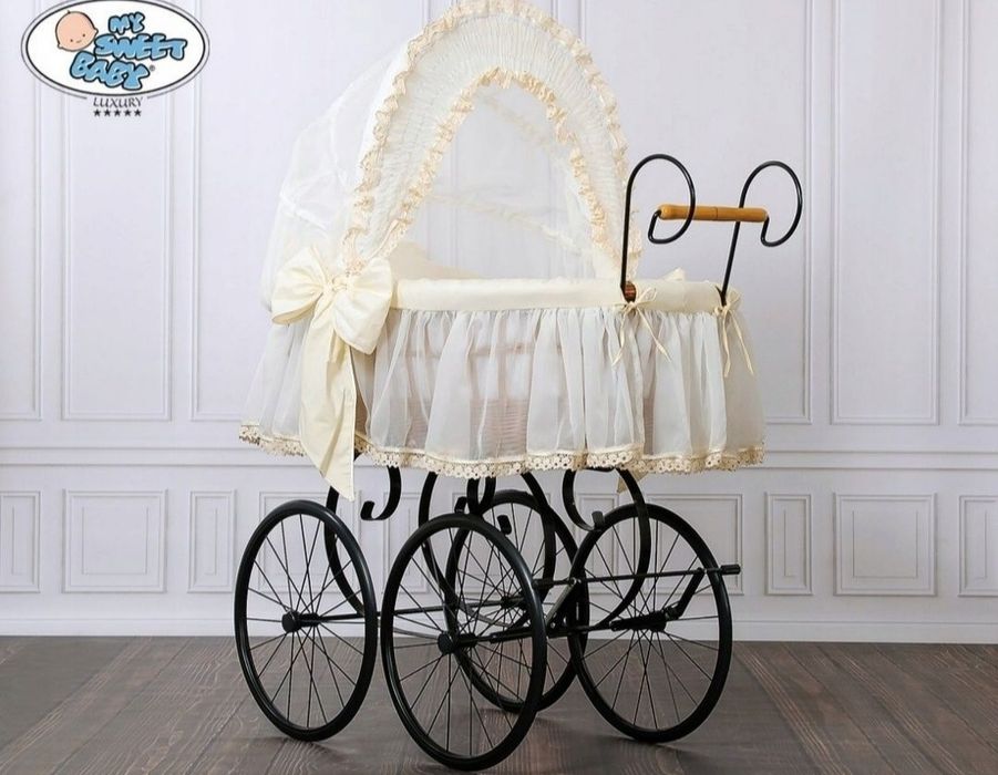 Koszyk do spania kołyska wiklinowa wózek retro My sweet baby