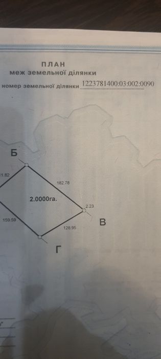 Продаж земельної ділянки  2 га ОСГ