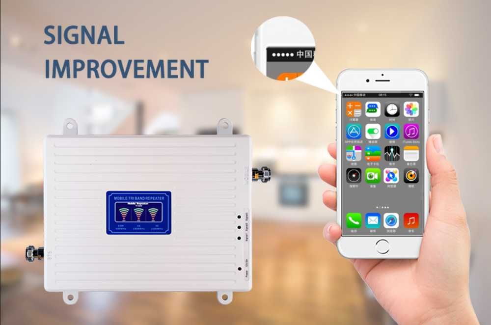 GSM репитер 3 диапазона 900 1800 2100, усилитель связи 3G 4G LTE