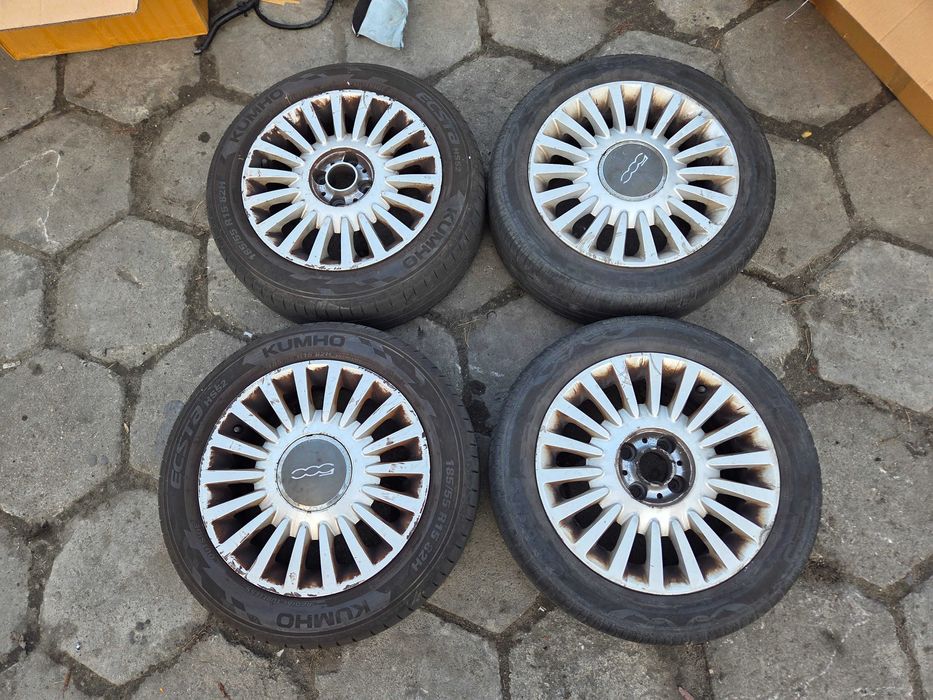 Fiat 500 alufelgi koła z oponami lato 24r 185/55 R15