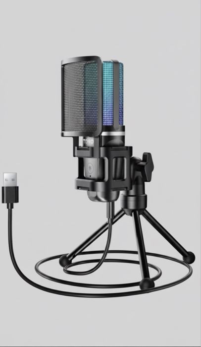 Микрофон USB мікрофон   TONOR  RGB Стрім Запис YouTube з підставкою