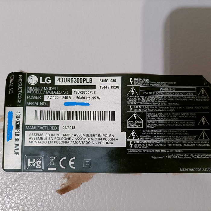 TV de LG 43" - 43UK6300PLB