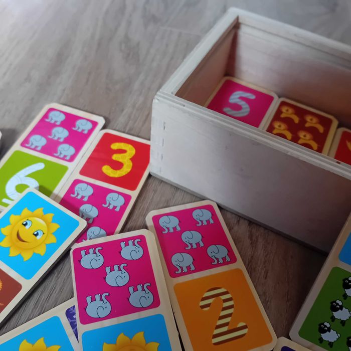 Domino kolorowe dla dziecka. Drewniane. Tanio!