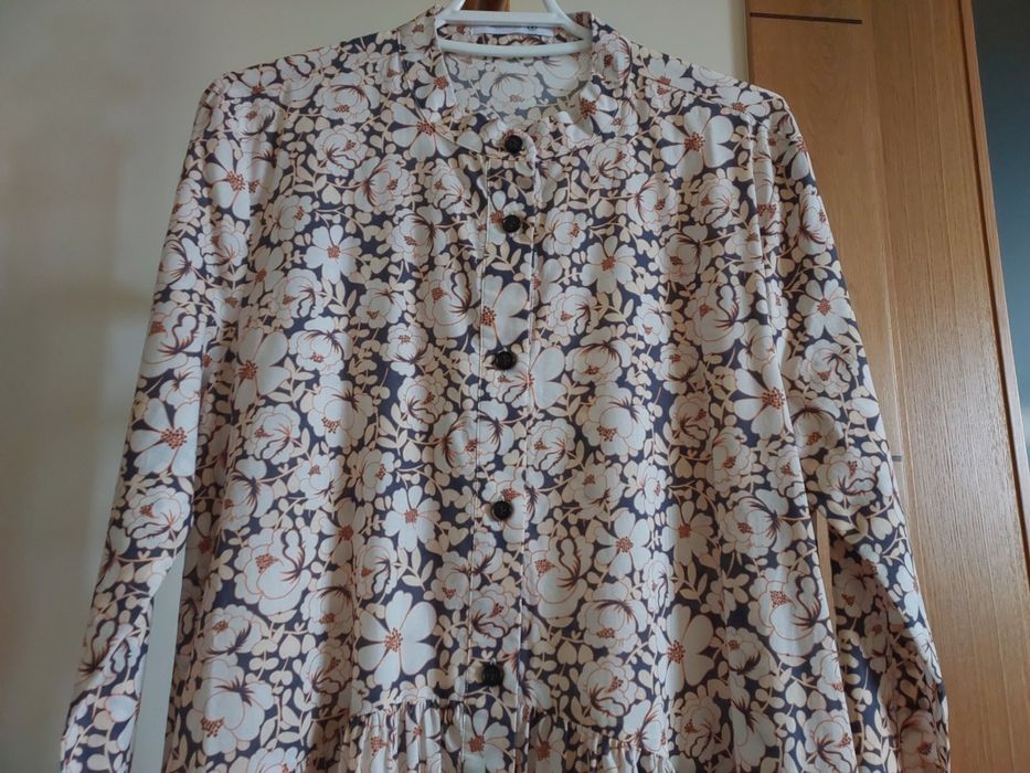 Vestido Estampado Bege, TM