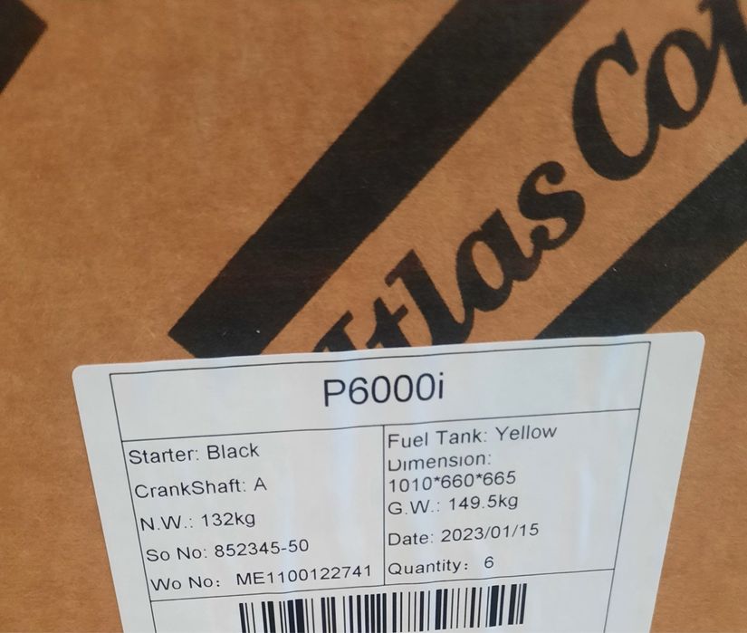 Бензиновий інверторний генератор Atlas Copco P 6000і