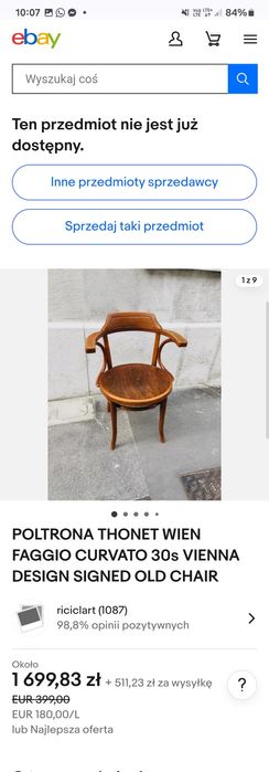 2szt Krzesło gięte Thonet Vien RARYTAS !