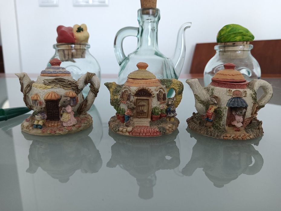 Peças porcelana cerâmica Barro Vidro antigas Pequenas dimensões*