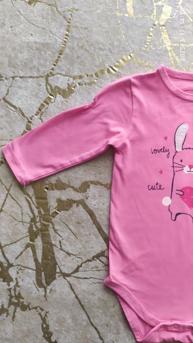 Body różowe króliczek długi rękaw r. 74, Cool Club