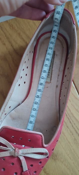 Czółenka ażurowe Gina Piacci skóra nat, r.37 malinowe