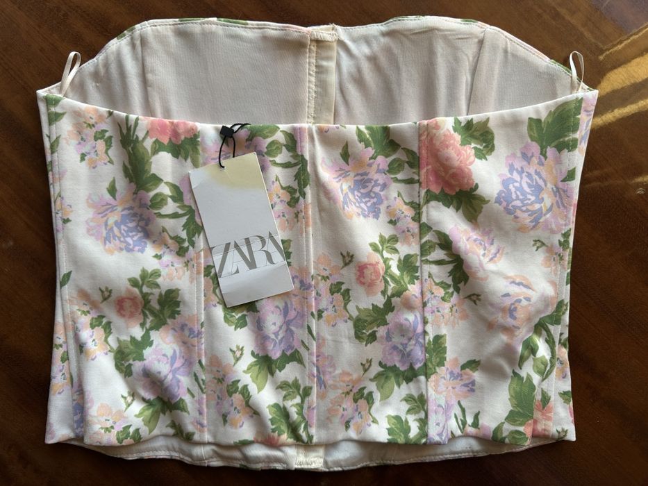 Корсет ZARA з квітковим принтом