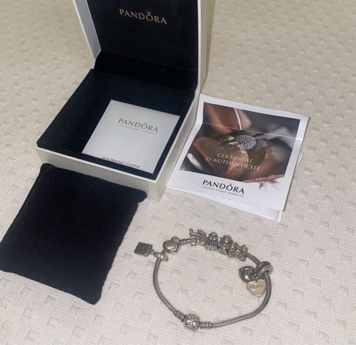 Pulseira com contas PANDORA original, fatura e caixa incl FECHO GOLD