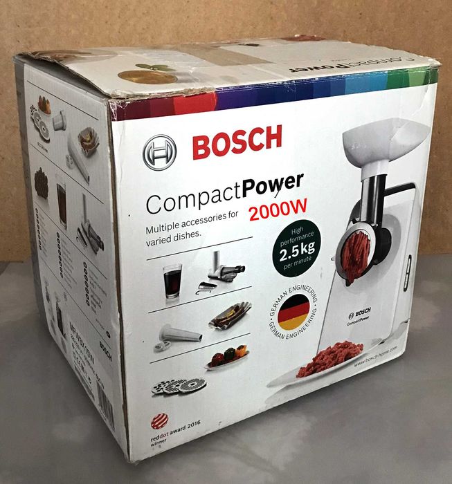 Мясорубка BOSCH MFW3X15W, R8, 2000W, Reverse, 2-x Speed