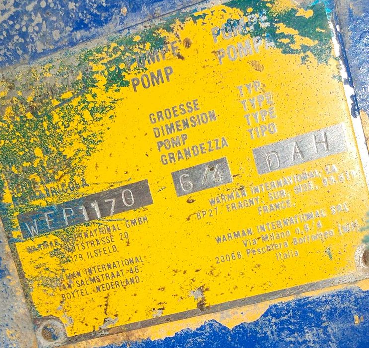 Pompa wirowa hydrocyklon Warman WEP1170 6/4 AH