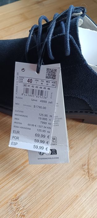 Sapato 40 - Em PELE - NOVO