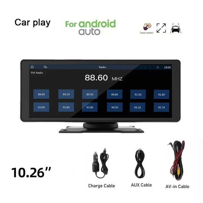 Carplay Portátil Universal de 26.06cm Sem Fio  Android Auto,  Carro 2D