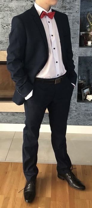 Garnitur chłopiecy,męski,MAURICE OLBERT modny,granatowy, 176 cm