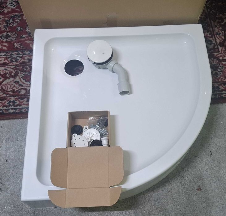 Brodzik do kabiny półokrągły 80x80x16 nowy