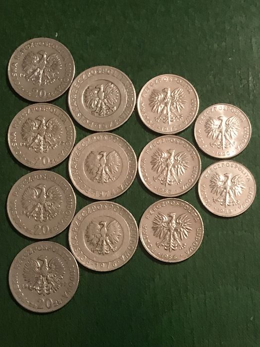 Unikalna „12-tka”-20zl-Mn-4odmiany lat 1973-90