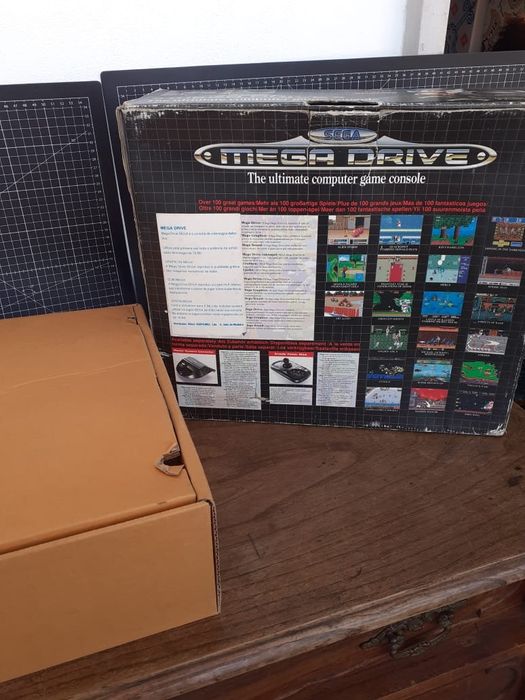 Sega Mega Drive. In original box with 2 controllers, RF cable, and Sonic64169620105601122