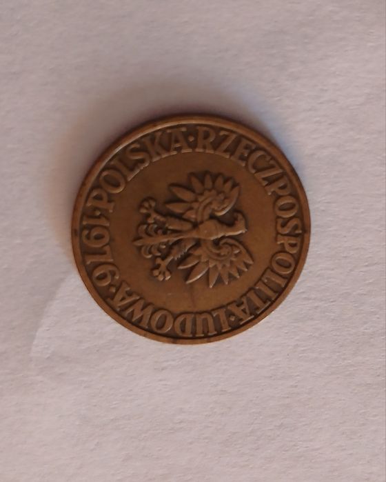 Moneta 5 zł wyprodukowana w 1976