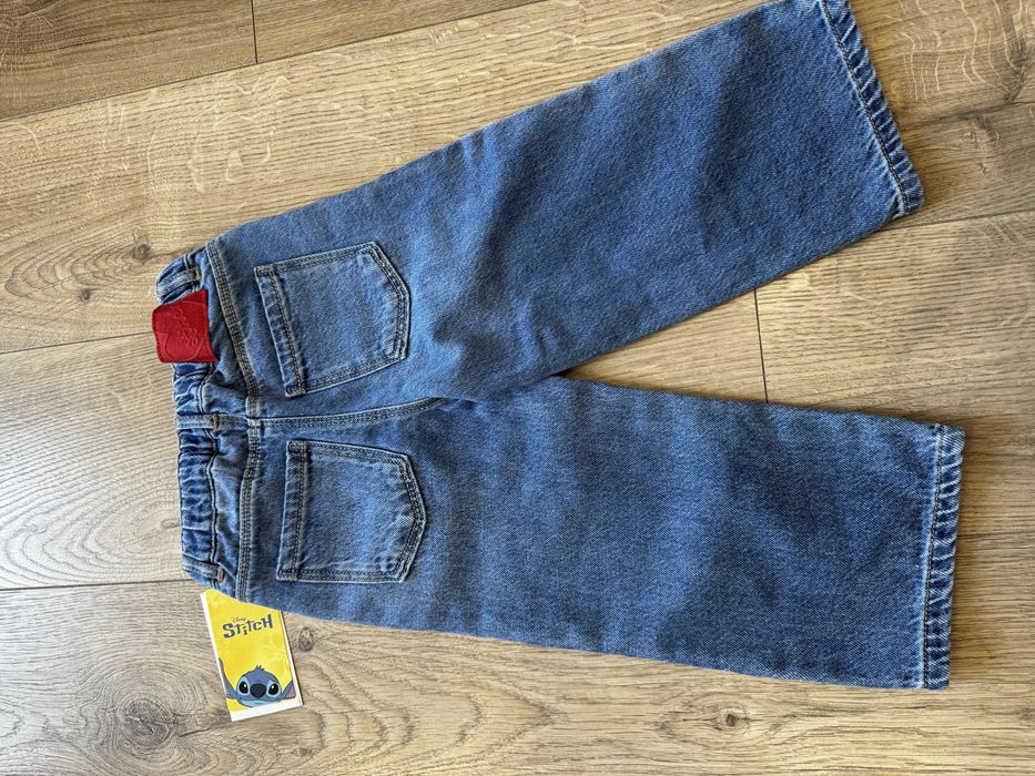Нові джинси Zara Зара дівчинка стич стіч stitch 98 джинсы штани брюки