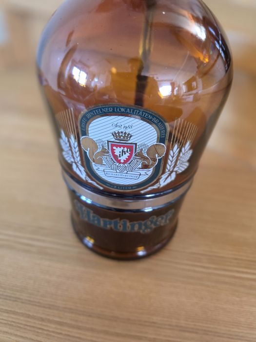 Stara butelka karafka Monheimer Alt 2L | Metalowy uchwyt | Krachla