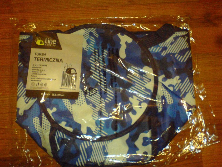 Torba Termiczna 25,5x29 cm, kol. niebieski, NOWA Nieużywana opakowanie