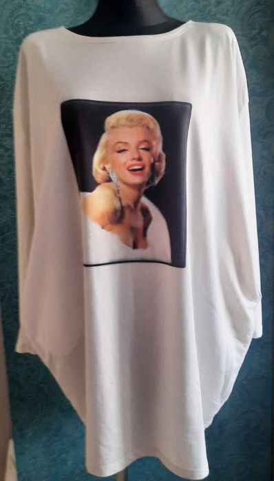 Śmietankowa bluzka z Marilin Monroe 44
