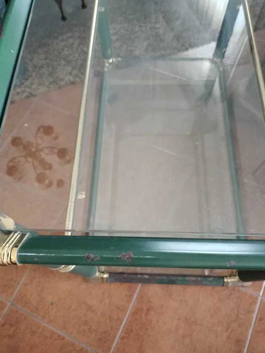 Carrinho Bar/Chá Vintage Verde e Dourado – Para Restauro