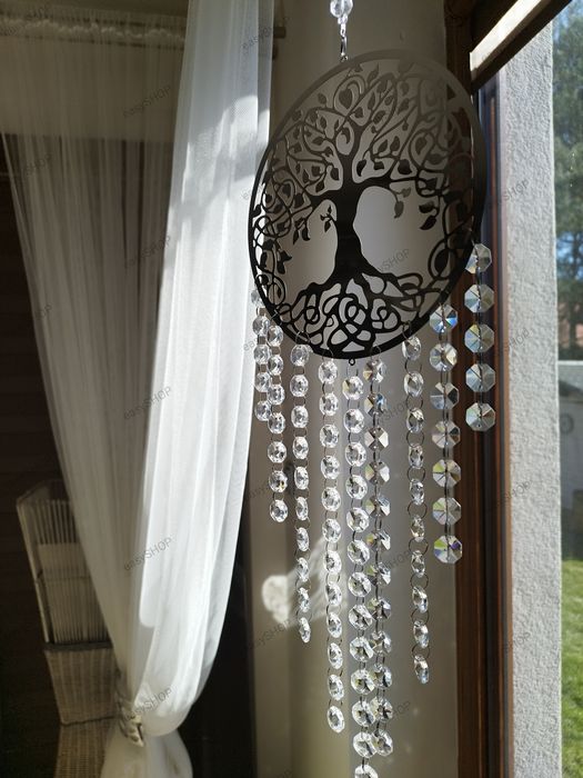 Srebrna zawieszka mandala z kryształami