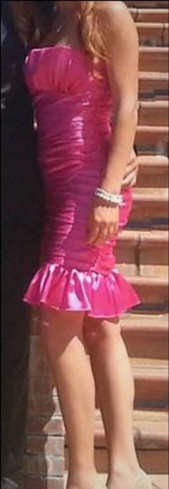 Vestido cerimónia fúscia jovem e elegante S/M