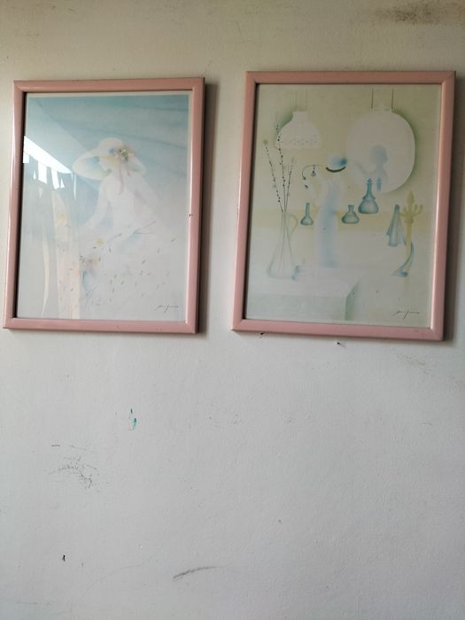 Dois quadros com moldura