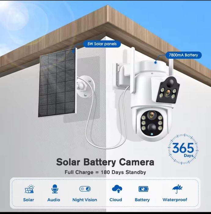 Câmera de Vigilância Solar de Baixo Consumo com Detecção PIR, Codificação H.265X, Visão Noturna IR-CUT, Armazenamento em Nuvem e Wi-Fi