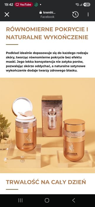 Podkład do twarzy HIH Air Cushion BB  + tusz gratis