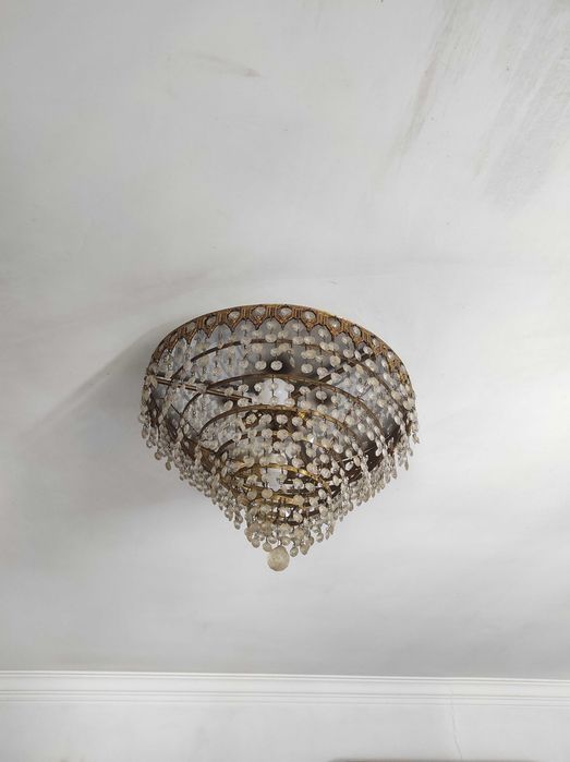 Candeeiro/Lustre de Cristal Vintage Dourado