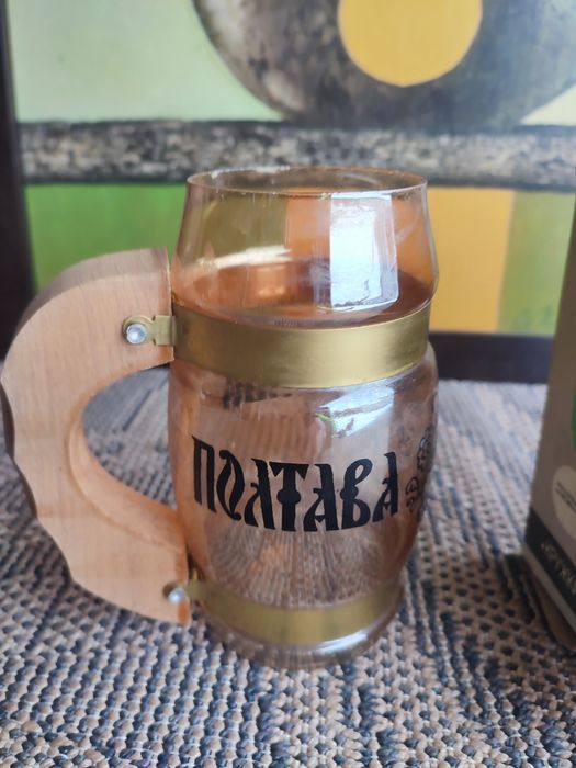 Szklany kufel z czasów PRL