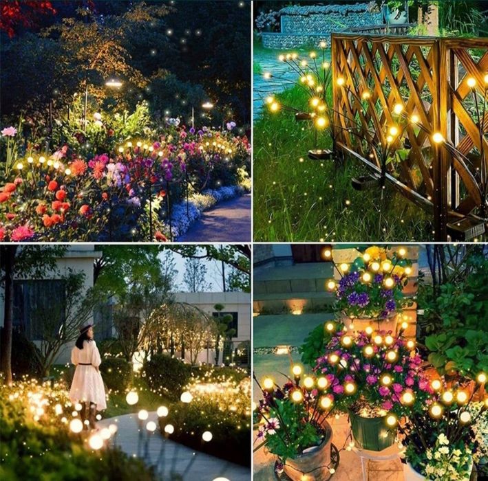 Lampa 10 LED kulki solarne