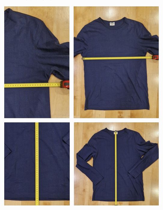 Męski T-shirt Ronley rozm.M(48/50) bawełna granatowa dł.rekaw nowy