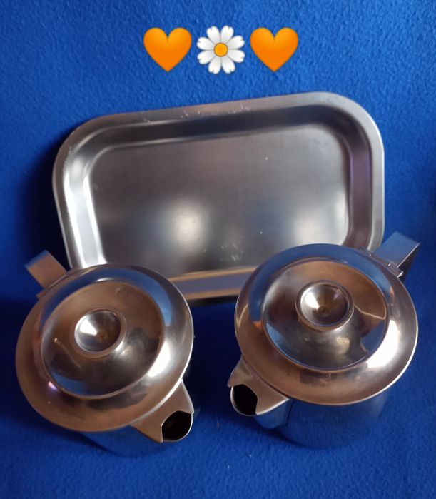 Conjunto de chá e café em inox (3 peças)