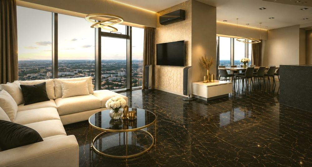 Apartament Sky Tower z jacuzzi | 34. piętro | Widok na Wrocław