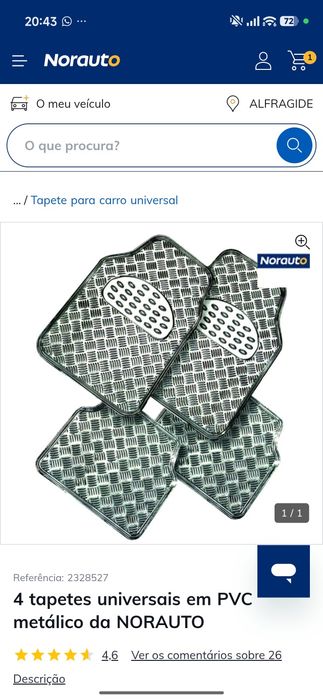 Tapetes universais carro metalico