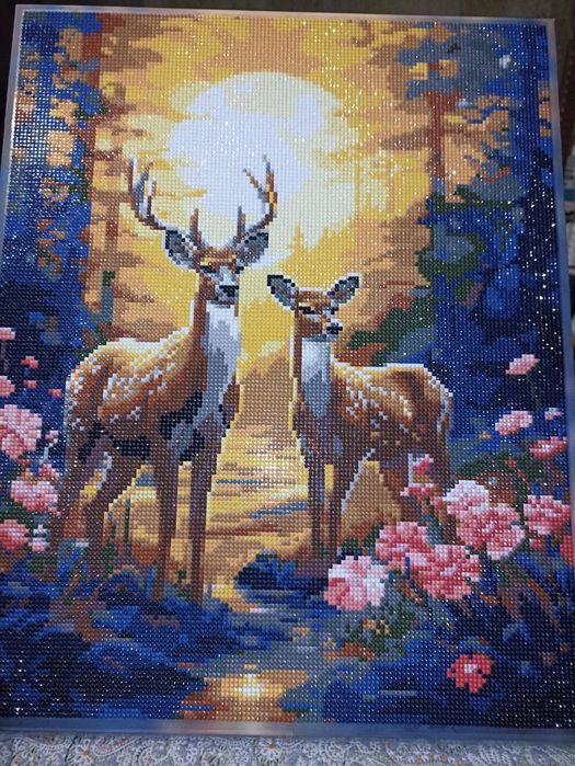 Картина з алмазів "Олені"