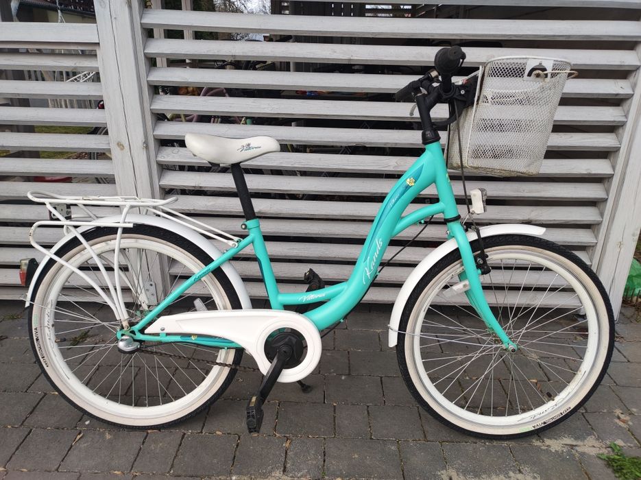 Miętowy turkusowy rower miejski damski Vittoria Kands 24"