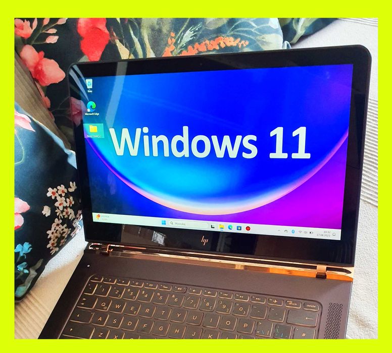 Premium laptop Lekki HP Pro Windows 11 Spectre gold Full HD wąski USB-c SSD ciekwawy ładny złoty