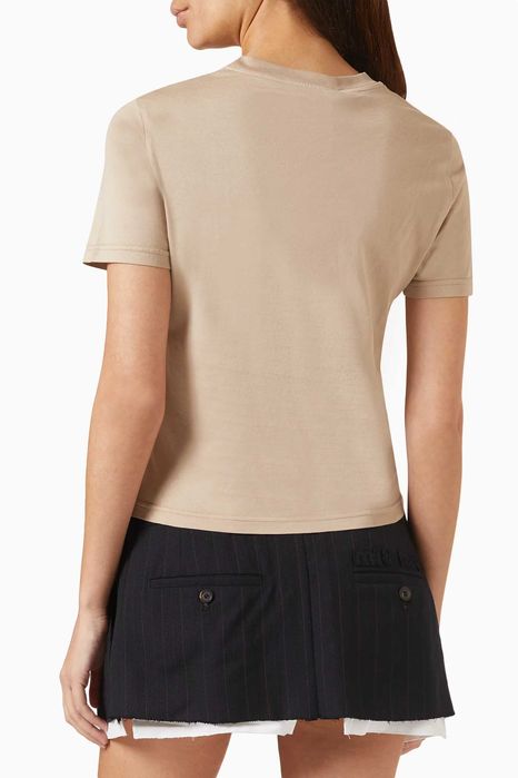 Футболка Miu Miu Logo-Embroidered T-shirt Neutral